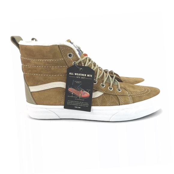 Vans Mens SK8 HI MTE Cumin Slate Green White Shoes - Picture 2 of 8